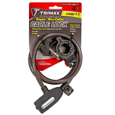 Trimax Locks Keyed & Non-Coiled Cable Lock - TNKC106